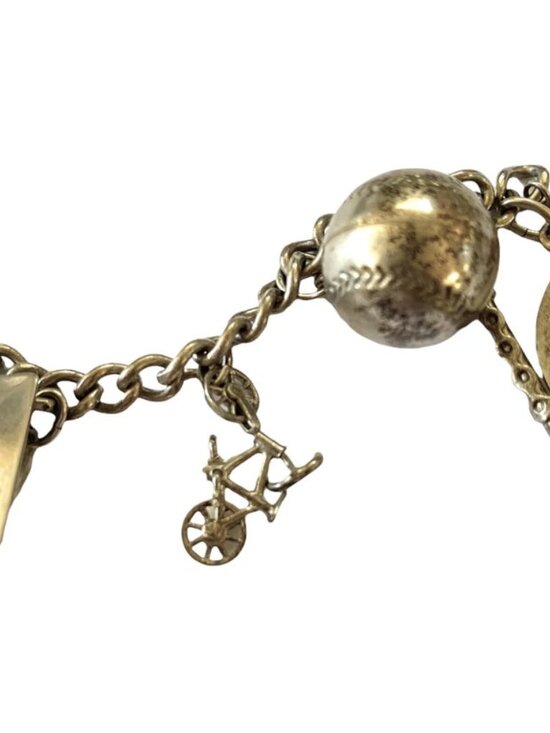 Vintage Beau Sterling Charm - Etsy Vintage Beaucraft Sterling Silver Charm Bracelet 10 Charms Signed Baseball